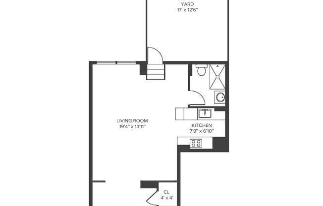 Studio, 1 bath, 650 sqft, $4,100, Unit 1Q