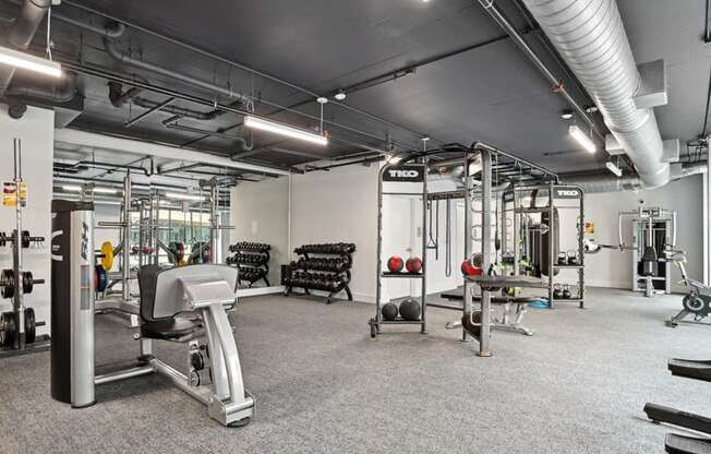 Modern Fitness Center at Link Apartments® Montford, Charlotte, NC, 28209