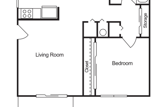 1 bed, 1 bath, 660 sqft, $1,540