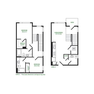 2 beds, 2.5 baths, 1,065 sqft, $3,753