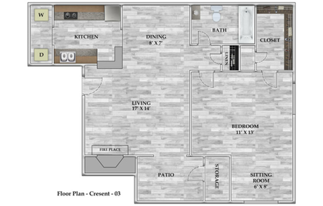 1 bed, 1 bath, 718 sqft, $675, Unit 1112