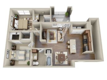 2 beds, 2 baths, 1,005 sqft, $1,565