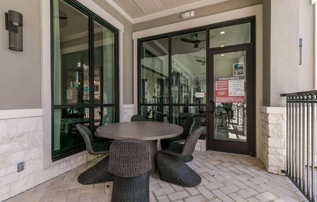 Patio at Cue Luxury Apartments, Cypress, 77433