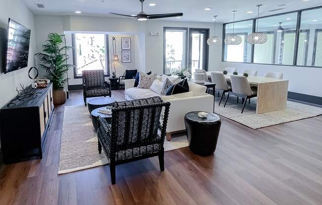 Seating area in the business center at Two Addison Place Apartments , Pooler, GA