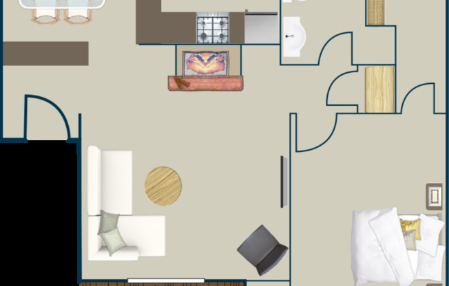 1 bed, 1 bath, 733 sqft, $1,017