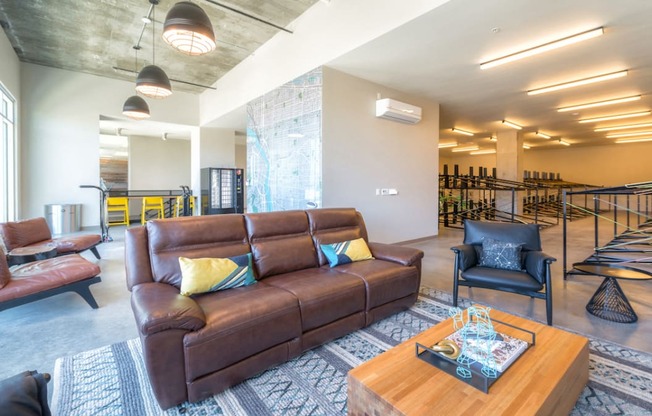 Seating area in bike lounge