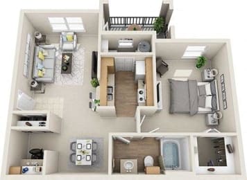 1 bed, 1 bath, 741 sqft, $1,314