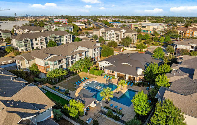 Drone View Of Community at Bridge at Southpark Meadows, Austin, TX