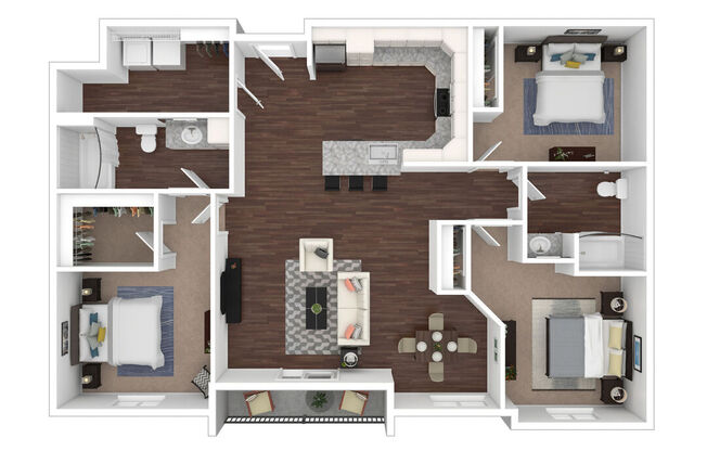 3 beds, 2 baths, 1,280 sqft, $1,795