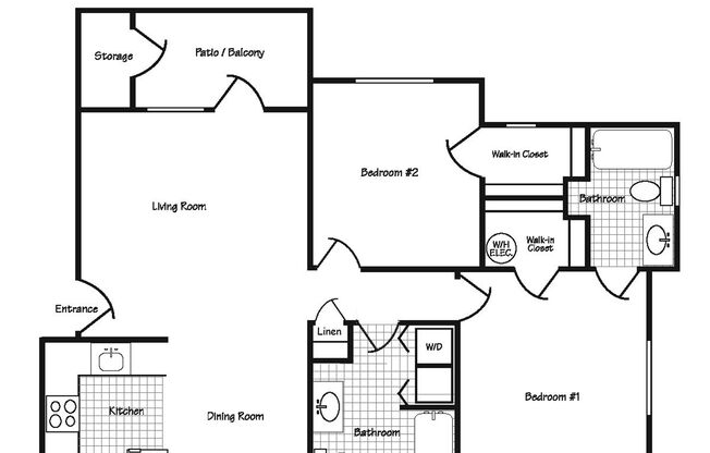 2 beds, 2 baths, 1,060 sqft, $1,650, Unit 3260-303