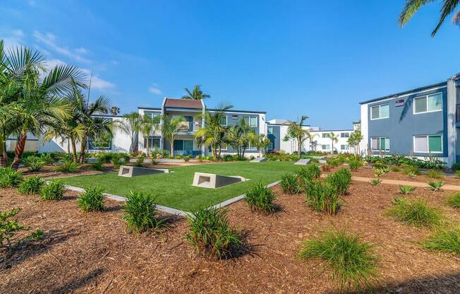 Courtyard Garden at Beverly Plaza Apartments, Long Beach, California