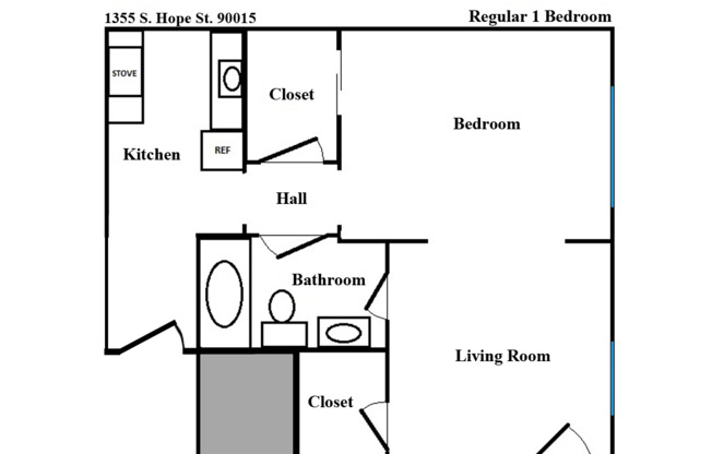 1 bed, 1 bath, 530 sqft, $1,545, Unit 301