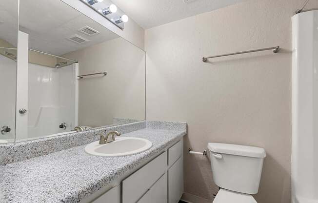 Studio Bathroom at Villa Toscana Apartments in Phoenix Arizona