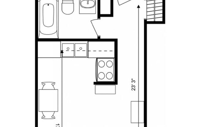 Studio, 1 bath, 300 sqft, $1,225, Unit C-303