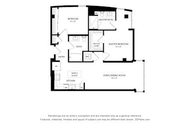 2 beds, 2 baths, 1,099 sqft, $3,515