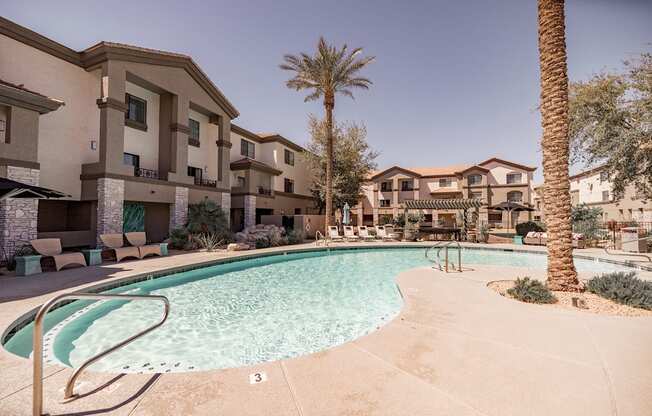 Pool and Lounge Area at Haven Townhomes at P83 in Peoria Arizona