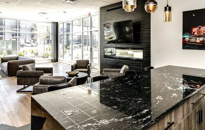 Luxury community room at Edge 204 in Omaha, NE