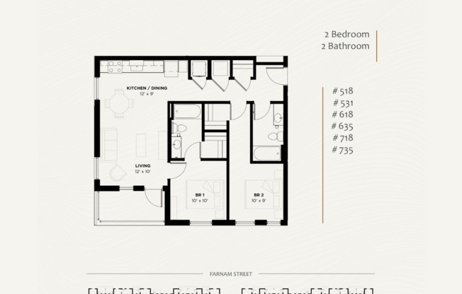 2 beds, 2 baths, 906 sqft, $2,025, Unit 518