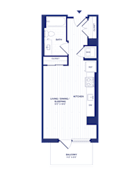 Studio, 1 bath, 455 sqft, $1,803