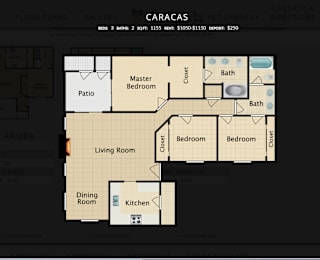 3 beds, 2 baths, 1,155 sqft, $1,684