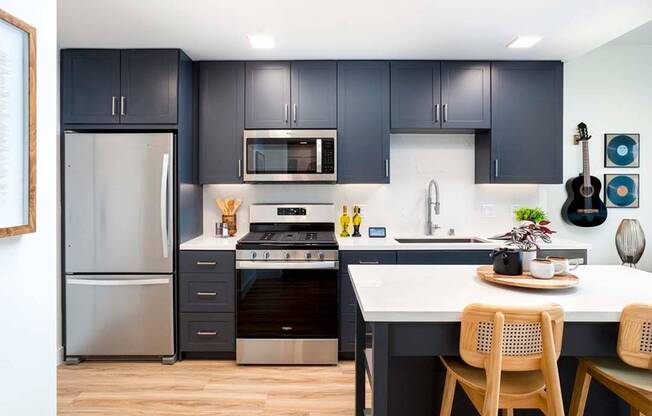 Be your own chef in stunning kitchen at Modera San Diego, complete with a gas range and moveable islands in some homes.*
