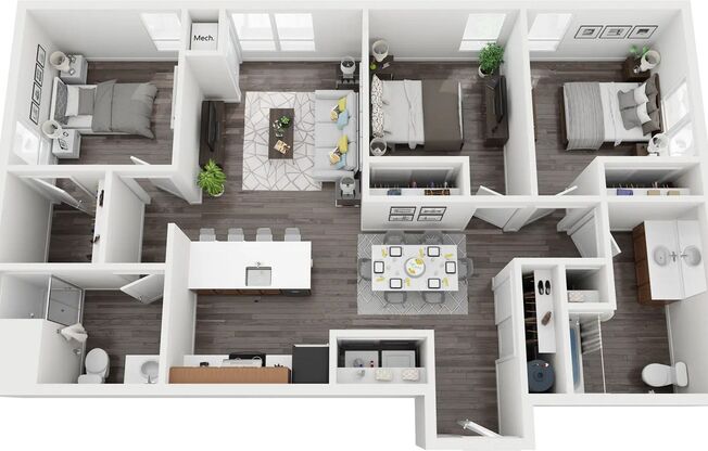 3 beds, 2 baths, 1,183 sqft, $1,925, Unit 210