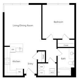 1 bed, 1 bath, 650 sqft, $1,555