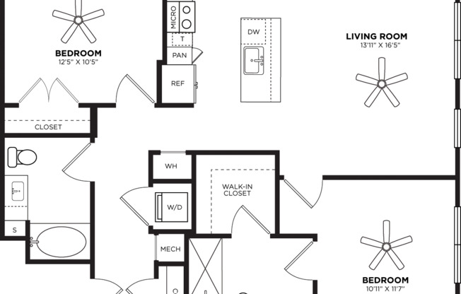 2 beds, 2 baths, 1,055 sqft, $4,098, Unit 226