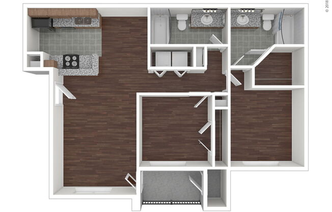 2 beds, 2 baths, 951 sqft, $1,379
