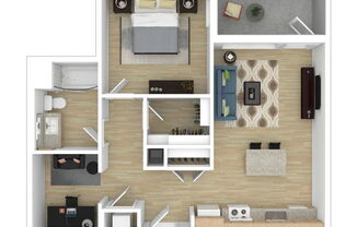 1 bed, 1 bath, 848 sqft, $2,495
