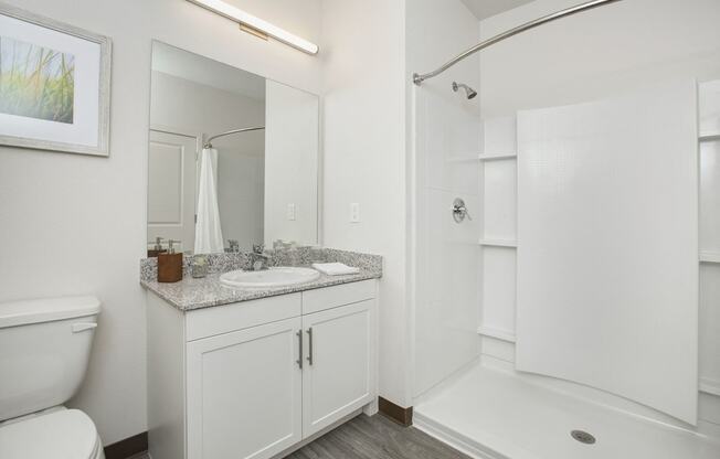 Bathroom l Reno, NV 89521 l Vintage at the Crossing Apt Homes Senior Apt Homes