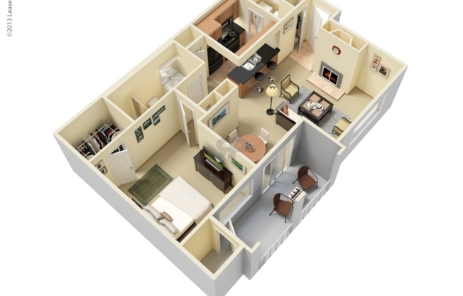 1 bed, 1 bath, 819 sqft, $1,246