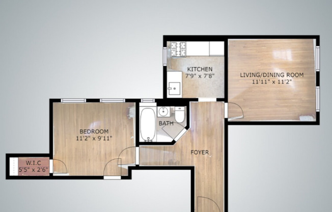 2 beds, 1 bath, 587 sqft, $2,900, Unit 14P-3