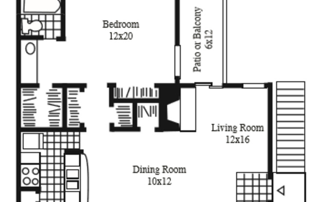 1 bed, 1 bath, 740 sqft, $1,345