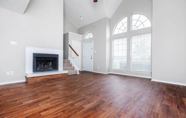 a room with a wooden floor