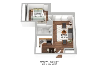 1 bed, 1 bath, $1,608