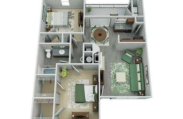 2 beds, 1 bath, 858 sqft, $1,345