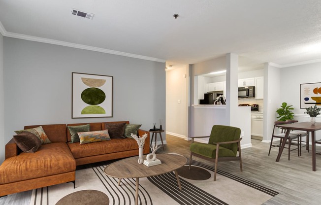 a living room with a couch and a coffee table