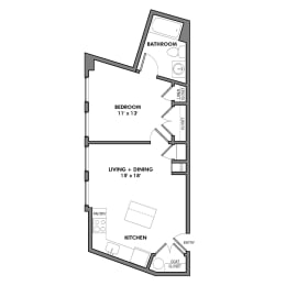 1 bed, 1 bath, 510 sqft, $1,902