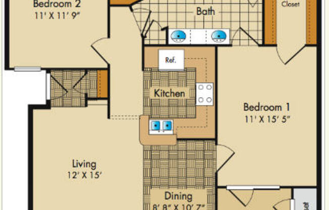 1 bed, 1 bath, 985 sqft, $1,965