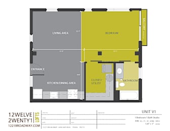 Studio, 1 bath, 696 sqft, $1,586