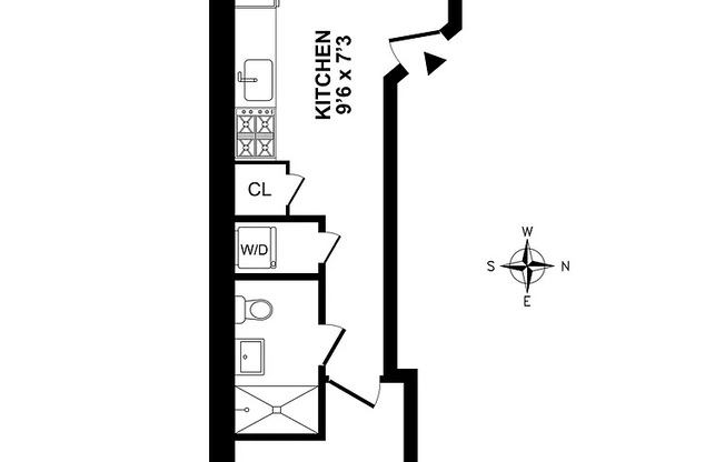 1 bed, 1 bath, $3,000, Unit 2S