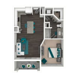 1 bed, 1 bath, 701 sqft, $1,370