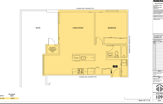 1 bed, 1 bath, 855 sqft, $2,250, Unit 209