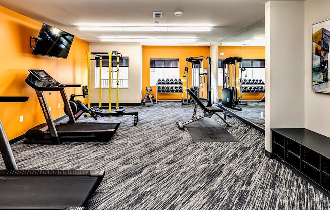 24-Hour Fitness Center at The Mill Apartments in Benson, NE