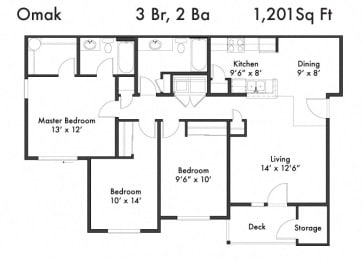 3 beds, 2 baths, 1,201 sqft, $1,928