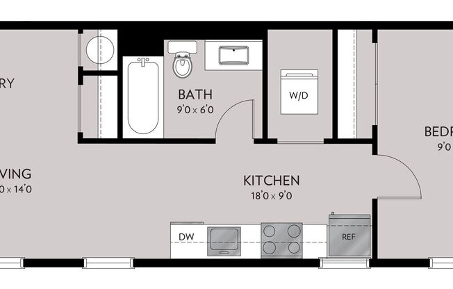 1 bed, 1 bath, 631 sqft, $1,563