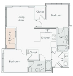 2 beds, 2 baths, 1,125 sqft, $2,643