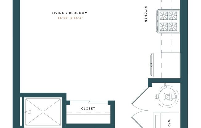 Studio, 1 bath, 441 sqft, $1,365, Unit 504