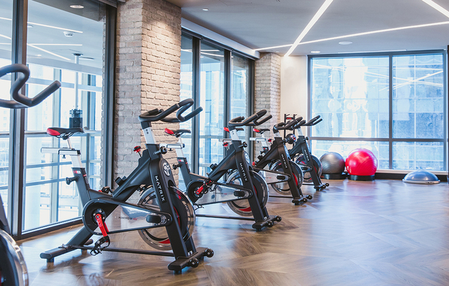 State of the art fitness studio complete with internet-enabled equipment